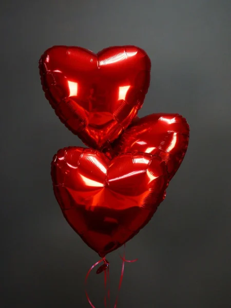 Сет из 3 шаров "Красное сердце" 45 см